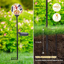 Afirst Solar Lights Outdoor Decorative - Solar Gazing Ball Mosaic Garden Stakes Flower Decorative Lights Waterproof for Pathway Yard Lawn Decoration Orange by CozyNest Decor