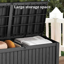 200 Gallon Black Resin Deck Box - Lockable, Waterproof & UV-Resistant Outdoor Storage for Patio Furniture, Garden Tools, Pool Floats - Heavy-Duty Utility Container for Decks by GreenHaven Gardens