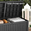 180 Gallon Lockable Resin Deck Box, Waterproof & UV-Resistant Outdoor Storage Box for Outdoor Cushion Storage, Garden Tools & Pool Accessories Storage, Black by CozyNest Decor