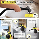 Handheld Steam Cleaner, Steamer for Cleaning, Multipurpose Portable Steam Cleaners for Home Use with Safety Lock and 10 Accessory Kit to Remove Grime, Grease, and More, Save Time and Effort by TinyTreasures Baby Boutique
