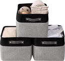 DECOMOMO Storage Baskets for Shelves - Fabric Closet Organizers and Storage Bins, Perfect Baskets for Organizing Closet Toys Nursery (Grey and Black, XL - 3 Pack) by CozyNest Decor