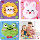 DIY Embroidery Doll Kit, Cartoon Animal Craft Sewing Kit for Kids, Felt Crafts, Beginner Sewing for Kids Ages 4-8 Plus - Helps Develop Fine Motor Skills (3PCS-Frog/Lion/Rabbit) by TinyTreasures Baby Boutique