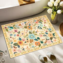 Floral 2x3 Area Rug Machine Washable Soft Print Boho Carpet Non Slip Doormat Low Pile Flower Area Rugs for Living Room Bedroom Nursery Kitchen Dining Room Indoor-Ivory/Yellow by TinyTreasures Baby Boutique