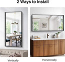 Black Bathroom Mirror, 24x48 Inch Rectangular Framed Mirror, Large Wall Mounted Bathroom Vanity Mirror Over Sink for Bedroom,Restroom, Living Room, Hangs Vertically or Horizontally by CozyNest Decor