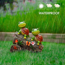 Garden Turtle Figurines Outdoor Decorations, Solar Powered Sweet Frog Face Turtles Resin Statue with 4 LED Lights, Garden Art Spring Fall Winter Christmas Decor for Patio Lawn Yard by CozyNest Decor