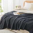 EMME Cotton Muslin King Blanket Bed Layering Breathable Gauze Blanket Soft Lightweight Blankets Adults (Black, 108"x90") by CozyNest Decor