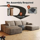 108" Sectional Couches for Living Room Modern Modular Sofa with L-Shape Couchs Upholstered Boneless Couch Deep Seat Sectional Couch with Chaise (Camel, Right Facing Chaise+2Seaters+1Ottoman) by CozyNest Decor