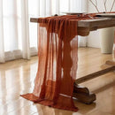 Keketo Fall Table Runner Terracotta Rust Gauze 120 Inch 10 FT Rustic Burnt Orange Cheese Cloth for Wedding Baby Bridal Shower Party Centerpiece Sheer Thanksgiving Fall Decorations for Home by CozyNest Decor