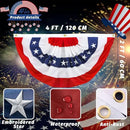 2x4 Ft American Pleated Fan Flag Bunting,Patriotic Bunting Embroidered Stars for Outside,Red White and Blue Decorations for 4th of July Independence Day Memorial Day 1pcs by GreenHaven Gardens