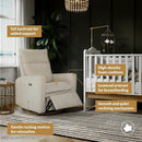 Arya Modern Nursery Chair Glider Recliner with 180° Swivel - Cozy Motorized Reclining Nursing Chair with USB Ports, Gentle Motion, Ergonomic Design, Canadian-Made (Sand/Como Fabric) by TinyTreasures Baby Boutique