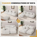 122" Modern L Shaped Modular Sectional Sofa, Boneless Couches for Living Room with Ottoman,4 Seater Convertible Chenille Cloud Couch Sofa Set, No Assembly Required, Beige 1 PCS by CozyNest Decor