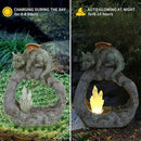 Solar Powered Dragon Statue ，Garden Decor with Crystal LED Lights Handmade Waterproof Resin Dinosaur Outdoor Patio Lawn Sculpture Perfect Christmas (Crystal Dragon) by GreenHaven Gardens