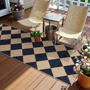 Lahome Checkered Easy Jute Runner, 2x6 Kitchen Runner Rug Non Slip Washable Outdoor Rug for Entryway Indoor, Checkerboard Black Indoor Outdoor Carpet for Hallway 6ft Entry Front Door by CozyNest Decor