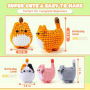 Crochet Kit for Beginners-4PCS Cat Crochet Kits for Adults, Crochet Starter Kit with Step-by-Step Video Tutorials, Crochet Animals Kits DIY Craft Knitting Kit Learn to Crochet Kits for Adults by TinyTreasures Baby Boutique