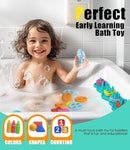 Baby Bath Toys Mold-Free Silicone Bath Toys, Sensory Shape Sorting & Stacking Set Includes 20 Floating Pieces, Early Learning Bathtub Toys for Toddlers by TinyTreasures Baby Boutique
