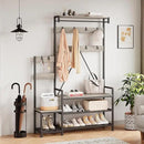 IDEALHOUSE Hall Tree with Bench and Shoe Storage Parent-Child Coat Rack Shoe Bench Industrial Coat Tree Entryway Large Organizer with Shoe Rack, Storage Cubbies, Hooks, and Top Shelf by CozyNest Decor