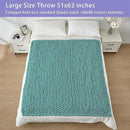 Bigacogo Chunky Knit Throw Blanket for Couch, 51x63 inches, 100% Hand Knitted with Thick Jumbo Chenille Yarn, Cozy Soft Large Rope Knot Cable Crochet Blankets for Sofa Bed Living Room, Light Teal by CozyNest Decor