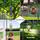 Bird Feeder Pole with Shepherds Hook - Heavy Duty Hummingbird Feeder Stand with 5 Prong,78" Adjustable Rustproof Garden Hooks Outdoor for Hanging Birdfeeder,Wind Chimes,Lanterns,Solar Lights,Black by GreenHaven Gardens