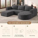 Modular Sectional Sofa with L-Shape Chaise,Cloud Sectional Modern Sleeper Couch with Deep Seat,Sponge Compression Sofas No Assembly Required (Dark Gray-Corduroy Fabric) 1pcs by CozyNest Decor