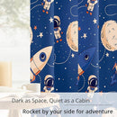 Kids Space Astronaut and Rocket Blackout Curtains - 100% Blackout, Thermal Insulated, Noise Reducing, Perfect for Kids Room and Nursery, 2 Panels (Orbiting Astronauts, W52×L63) by TinyTreasures Baby Boutique