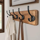 SKOLOO Rustic Wall Mounted Coat Rack, Case of 2, Pine Solid Wood Coat Hook Hanger - 5 Hooks for Hanging Clothes Robes Towels Coats by CozyNest Decor