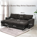 Naomi Home Transform Any Space: Sleeper Sectional Sofa with Convertible Sofa Bed & Inviting Chaise. Find Tranquil Comfort with Stress-Relieving Design & Durable Cushions - Espresso/Velvet by CozyNest Decor