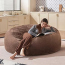 Bean Bag Chair 5Ft, Memory Foam Filled, Large Beanbag Chairs for Adults and Teens, Soft Sofa with Removable Flannel Cover, Round Couch for Living Room Bedroom College Dorm (Coffee, 5FT-60×60"×24") by CozyNest Decor