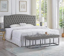 24KF Upholstered Tufted Button Linen Fabric Headboard,Comfortable Fashional Headboard King/CA King Size,Granite by CozyNest Decor