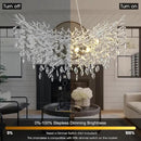 Modern Crystal Silver Chandelier, 36" Large Rectangular Oval Tree Branch Crystal Chandeliers for Dining Room,16-Light Flush Mount K9 Crystal Chandeliers, for Kitchen Island,Dining Room by CozyNest Decor