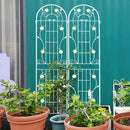 2 Pack Metal Garden Trellis 86.7" H Garden Fence Rustproof Trellis Cream White for Climbing Plants Support Roses Flower Cucumber Outdoor Lawn, Cream White by GreenHaven Gardens