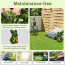2 Pcs Artificial Bunny Shaped Topiary Trees, Artificial Green Boxwood Bunny Decorations with Gold Bow, Perfect for Indoor & Outdoor Front Porch, Easter& Garden Decor (Bunny Tree Without Base) by CozyNest Decor