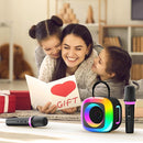 Mini Karaoke Machine for Kids Adults: Portable Bluetooth Speaker with 2 Wireless Microphones and Light - Singing Karaoke Gift for Girls Boys Ages 4-12+ Years Old Birthday Family Home Party by TinyTreasures Baby Boutique