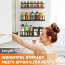 Spice Rack Wall Mounted 3 Pack, Space-Saving Spice Organizer for Spice Jars and Seasonings,Screw or Adhesive Hanging Spice Rack Organizer for Your Kitchen Cabinet,or Pantry Door by CozyNest Decor
