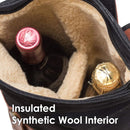 The Pinot Wine Bag, Insulated Bottle Holder Backpack For Travelling, Outings and Festivals, Leather Back With Padded Faux Fleece Interior & Corkscrew by Primeware Inc. by TinyTreasures Baby Boutique