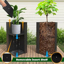Galvanized Steel Metallic Heavy Planter for Outdoor Plants Metal Planters Box 14"x14"x30" Spliced Flower Planter with Partitions for Outside,Indoor,Garden (Black, 14 * 14 * 30) by CozyNest Decor
