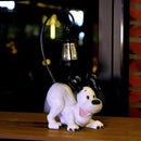 Laughing Dog Figurine with Solar-Powered LED Light 15.9 Inches Tall Perfect for Gift Garden Decor or Housewarming for Dog Lovers White by GreenHaven Gardens