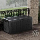 100 Gallon Resin Deck Box, Waterproof Outdoor Storage Bin for Patio Furniture, Pool Accessories, and Garden Tools, Lockable & UV-Resistant, Black by GreenHaven Gardens