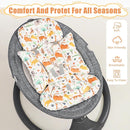 Infant Car Seat Insert, Soft Baby Car Seat Head & Body Support for Girl Boy, Reversible Newborn Preemie Carseat Insert Cushion with 3 Straps Pads Fits CarSeat, Stroller, Swing, Bouncer, Animals by TinyTreasures Baby Boutique