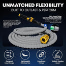 TITAN Flexible Garden Hose 20FT – Ultra Lightweight, Heavy Duty Water Hose with Brass Fittings & Jet Nozzle – Kink-Free, Non-Expanding, Durable Fabric Hose for Yard, Lawn, Car Wash, Outdoor Use by GreenHaven Gardens