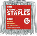 120 Pack Landscape Staples - 6 Inch Garden Stakes with Metal Yard Pins Lawn Ground Stakes Tent Stakes and Landscaping Stakes for Anchoring Sod Landscape Fabric and Irrigation Tubing by GreenHaven Gardens