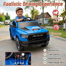 Licensed Ram 1500 Ride on Toys for Kids 4-8, Ride-on Electric Car for Kids with Remote Control, Battery Powered with Car Key/Gear Selector, LED Light/Music/MP3, Back Storage (Blue) by TinyTreasures Baby Boutique