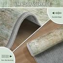 Area Rug 5x7 Living Room Rugs: Abstract Large Washable Rugs with Non-Slip Backing, Thin Carpet for Dining Room Table Bedroom Nursery Indoor Home Office-Green by TinyTreasures Baby Boutique