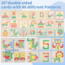 Montessori Tangram Educational, Geometric Shapes Puzzle Toys with 120Pcs Wooden Puzzle Blocks and 20Pcs Cards, Colorful Pattern Montessori Children's Educational Gifts for Kids Ages 3 and Up by TinyTreasures Baby Boutique