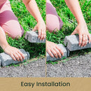 Beuta Landscape Edging | Garden Edging Border | Faux Stone Bricks for Lawn edging, Flower beds, Pathways & Yard Edging– 4 Packs | Each Section Has 6 Bricks 48"L x 4"W x 2.25"H | 12 Spikes |Greystone by GreenHaven Gardens
