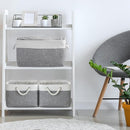 TheWarmHome Storage Basket for Organizing - 15.7x11.8x8.2 inch Large 3 Pack Collapsible Storage Bins for Shelves, Fabric Storage Cubes for Gift Closet Linen Organization (White & Grey) by TinyTreasures Baby Boutique