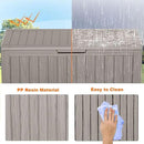 75 Gallon Resin Deck Box, Lockable Patio Outdoor Storage Box for Furniture, Garden Tools and Tools Storage, Waterproof Outside Storage Boxes - Grey by CozyNest Decor