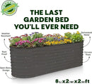 Galvanized Raised Garden Beds Outdoor // 8×2×2 ft Planter Raised Beds for Gardening, Vegetables, Flowers (Gray) // Large Metal Garden Box // Patented Tool-Free Design by GreenHaven Gardens