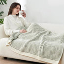 Amélie Home Chenille Waffle Throw Blanket for Couch, Reversible Pineapple Stitch Knit Soft Cozy Knit Blanket Lightweight Warm Decorative Throw for Sofa, Bed, Living Room, 60 * 80", Sage Green&Ivory by CozyNest Decor