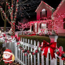 JMEXSUSS 2 Pack Red and White Solar Christmas Lights, Each 33FT 100 LED Solar String Lights Outdoor, Waterproof Solar Fairy Lights for Outside Christmas Decorations by GreenHaven Gardens