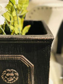 Kante Square Lion Head Concrete Planter, Classic English Style Plant Pot with Drainage Hole and Rubber Plug for Indoor Outdoor Garden Patio Home, 12.6"x12.6"x12.6" Oil Rubbed Bronze by GreenHaven Gardens